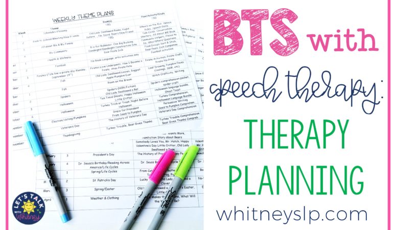 Back to School with Speech Therapy: Therapy Planning