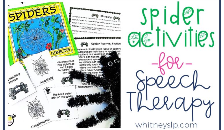 Spider Activities for Speech Therapy