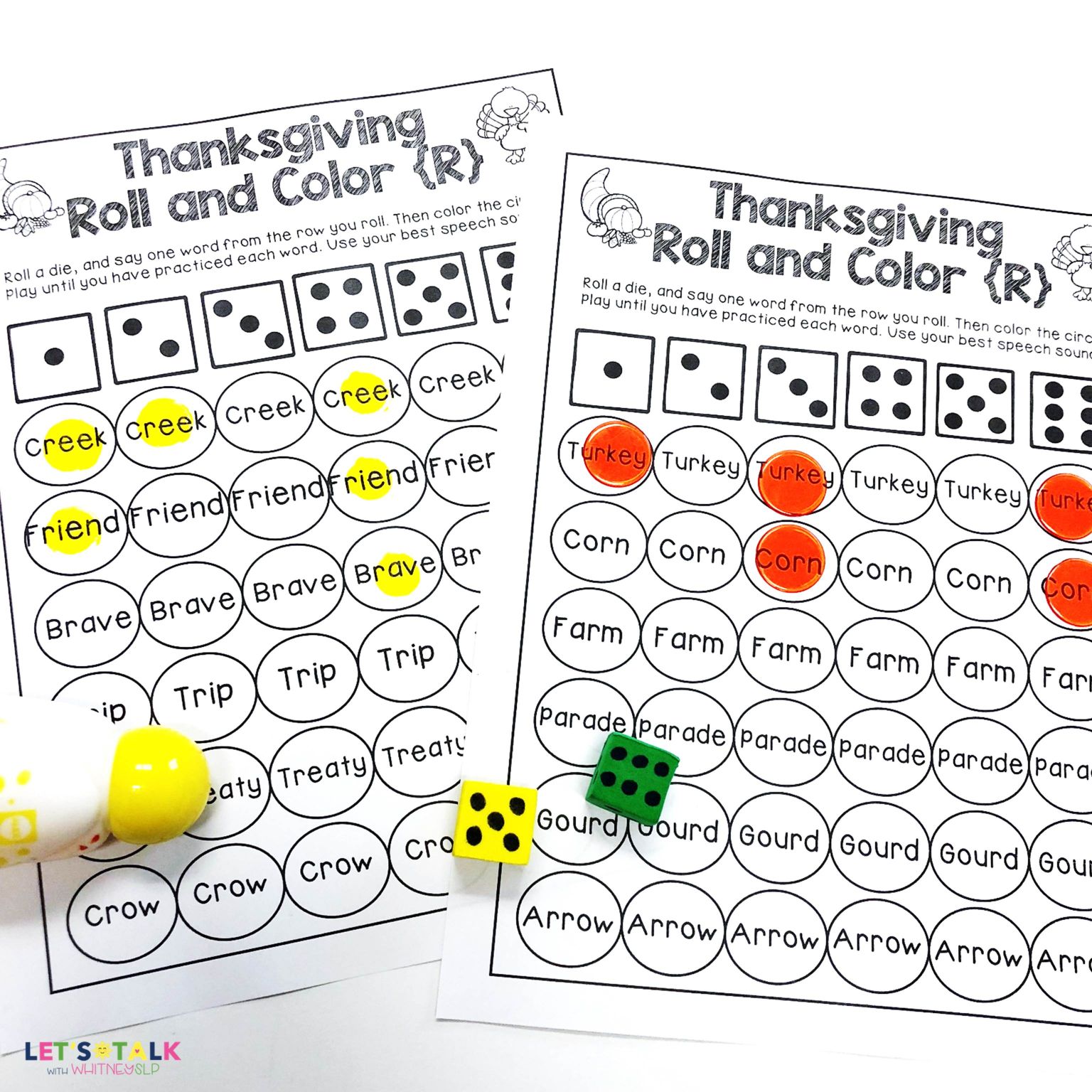 Thanksgiving Activities For Speech Therapy - Let's Talk With Whitneyslp